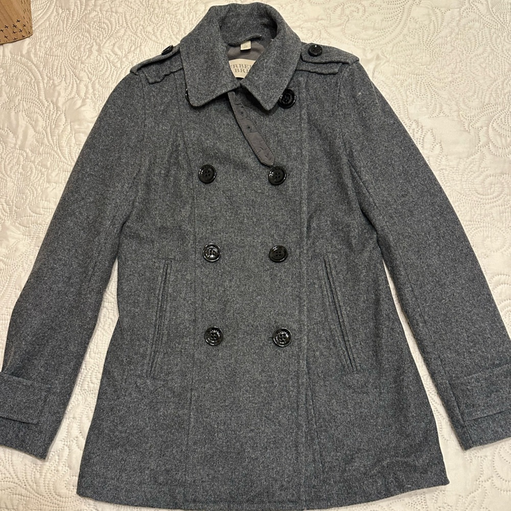 Burberry Britt Wool Charcoal Trench Coat Double breasted  for Women Size 2